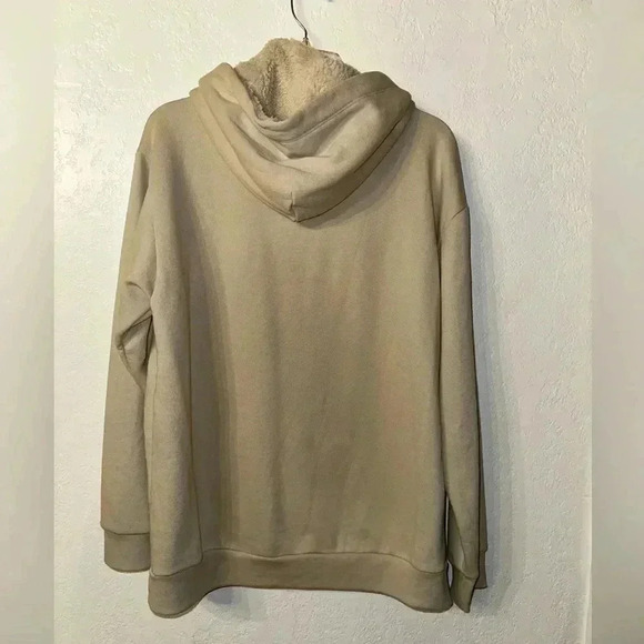 Victoria's Secret Pink Everyday Lounge Campus Pullover Hoodie Color Ivory Medium - Picture 2 of 8